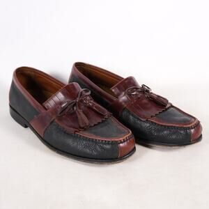Murphy Leather Casual Dress Boat Shoes Slip On Men Size 10M Black Red Burgundy